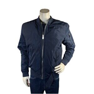 NEW Eleven Paris LA Collection Bomber Jacket Men's Sz L Navy Zip Up Streetwear